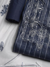 Neck Embroidered Cotton Blend Unstitched Suit With Dupatta